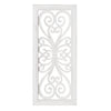 Distressed Hand-Carved White Wood Wall Accent Medallion Panel - 16x36